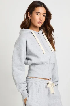 Sweat à Casynthétiqueche Manches Ballon Double Zip avec Cordon Contrastant