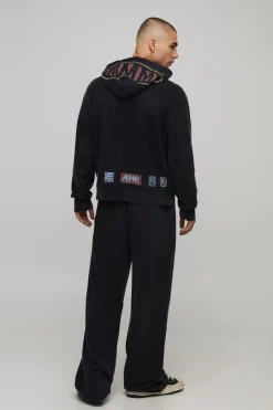 Sweat à Casynthétiqueche Moto Oversize Délavé