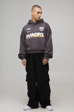 Sweat à Casynthétiqueche Moto Oversize Boxy