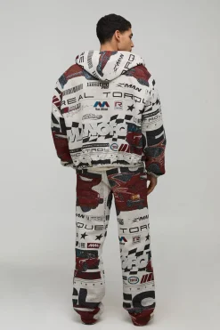 boohooMAN Sweat à Casynthétiqueche Moto Tapisserie Coupe Ample Oversize<Homme Chemises