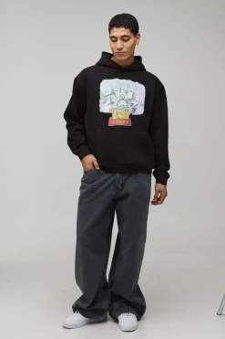 boohooMAN Sweat à Casynthétiqueche Oversize Boxy Disney Toy Story sous Licence Imprimé<Homme Sweats À Capuche Et Sweatshirts|Sweats À Capuche Et Sweats
