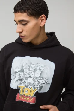 boohooMAN Sweat à Casynthétiqueche Oversize Boxy Disney Toy Story sous Licence Imprimé<Homme Sweats À Capuche Et Sweatshirts|Sweats À Capuche Et Sweats