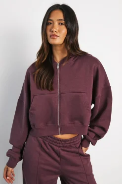 Sweat À Casynthétiqueche Oversize Boxy Avec Fermeture Éclair Et Manches Ballon