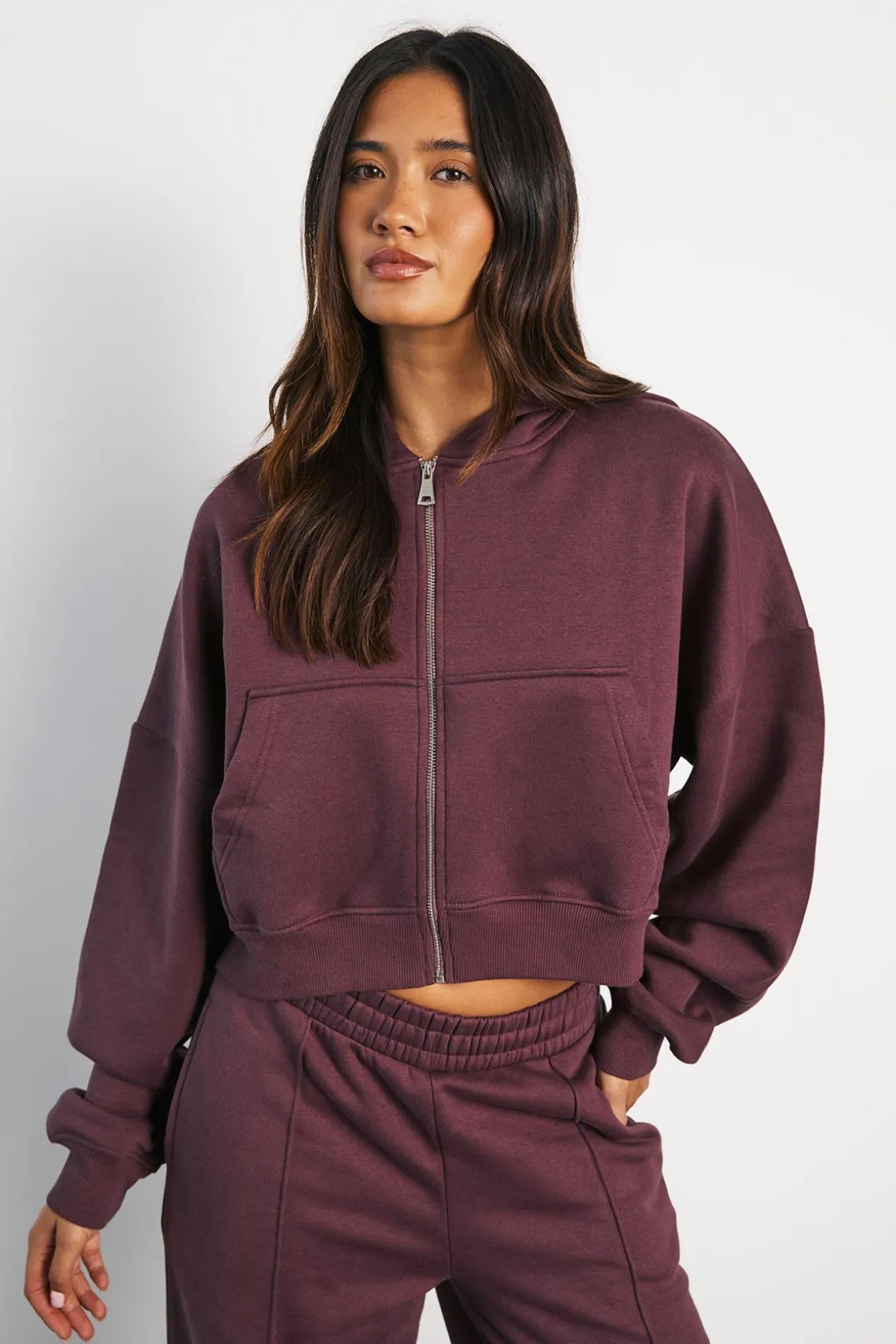 Sweat À Casynthétiqueche Oversize Boxy Avec Fermeture Éclair Et Manches Ballon