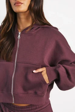Sweat À Casynthétiqueche Oversize Boxy Avec Fermeture Éclair Et Manches Ballon