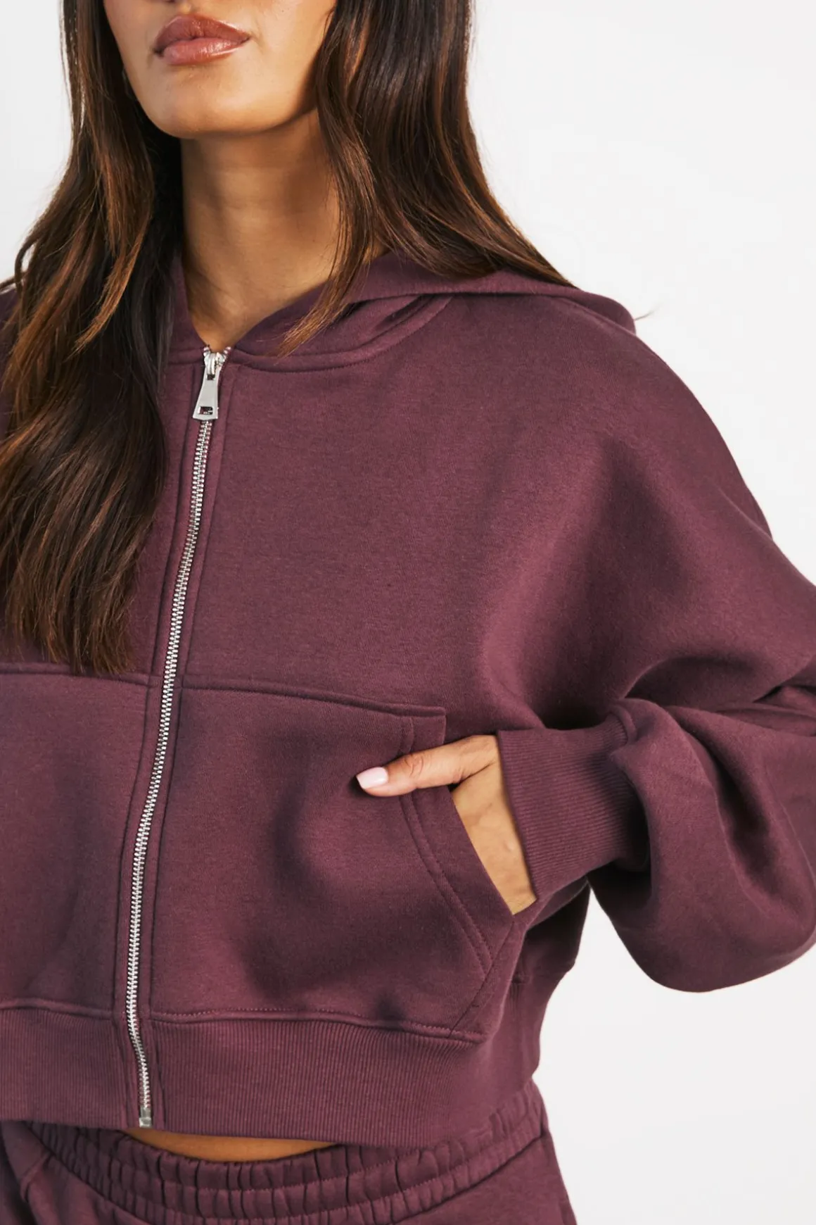 Sweat À Casynthétiqueche Oversize Boxy Avec Fermeture Éclair Et Manches Ballon