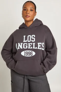 boohoo Sweat à Casynthétiqueche Oversize Plus Los Angeles<Femme Sweats À Capuche Et Sweats|Sweats À Capuche Et Sweatshirts