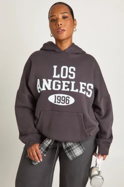 boohoo Sweat à Casynthétiqueche Oversize Plus Los Angeles<Femme Sweats À Capuche Et Sweats|Sweats À Capuche Et Sweatshirts