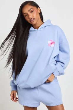 boohoo Sweat À Casynthétiqueche Oversize Imprimé Coquillages<Femme Sweats À Capuche Et Sweats|Athleisure
