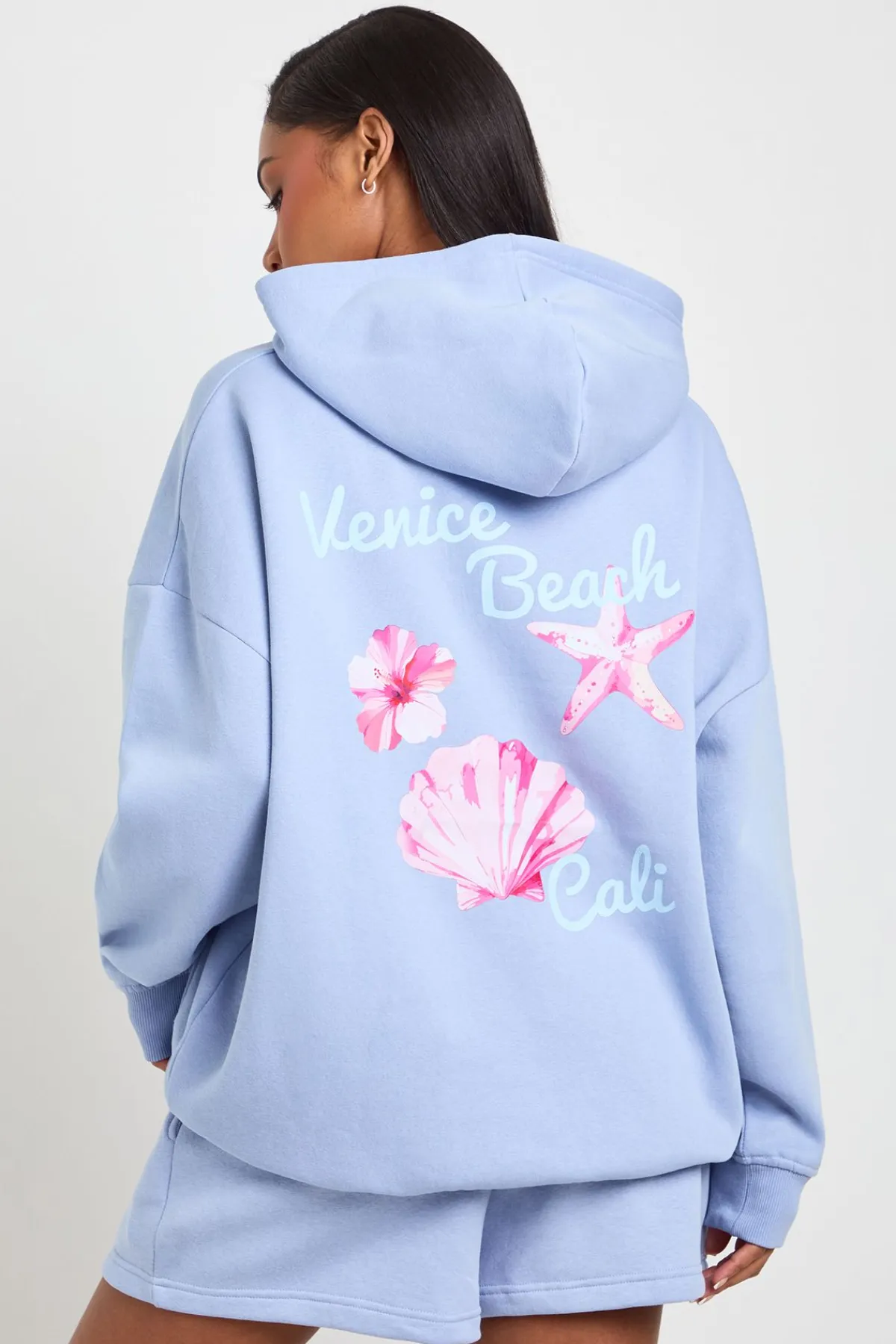 boohoo Sweat À Casynthétiqueche Oversize Imprimé Coquillages<Femme Sweats À Capuche Et Sweats|Athleisure