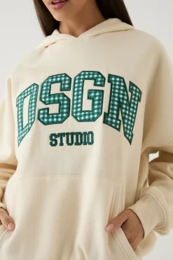 DSGN Studio Sweat À Casynthétiqueche Oversize Avec Appliqué Vichy<Femme Sweats À Capuche Et Sweatshirts|Dsgn Studio