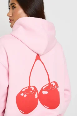 Sweat À Casynthétiqueche Oversize Imprimé Cerises