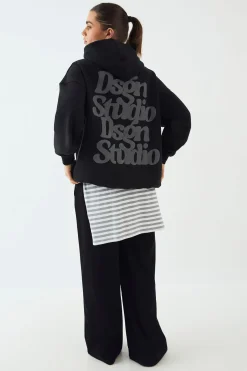 DSGN Studio Sweat à Casynthétiqueche Oversize avec Slogan en Relief<Femme Sweats À Capuche Et Sweats|Dsgn Studio
