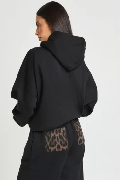 boohoo Sweat À Casynthétiqueche Oversize Avec Casynthétiqueche Et Bords Côtelés Imprimé Léopard<Femme Sweats À Capuche Et Sweatshirts|Athleisure
