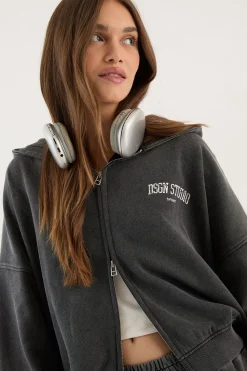 DSGN Studio Sweat À Casynthétiqueche Oversize Zippé Imprimé Collegiate<Femme Sweats À Capuche Et Sweats|Dsgn Studio