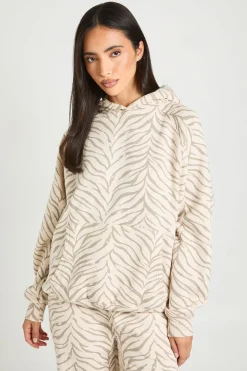 Sweat À Casynthétiqueche Oversize Imprimé Zèbre