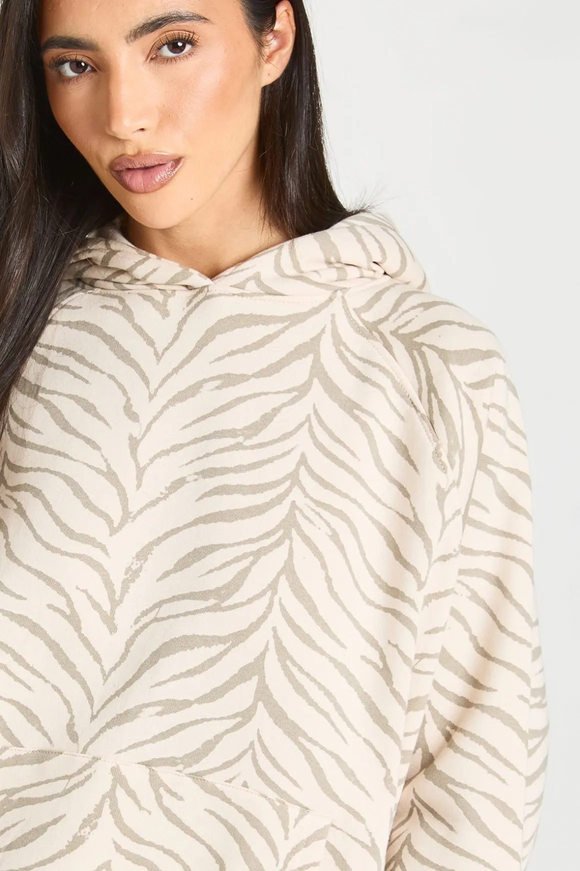 Sweat À Casynthétiqueche Oversize Imprimé Zèbre