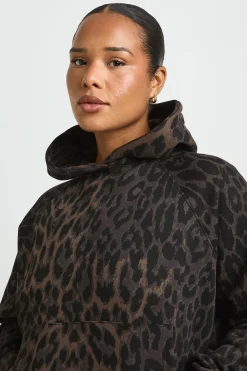 Sweat À Casynthétiqueche Oversize Imprimé Léopard Grande Taille