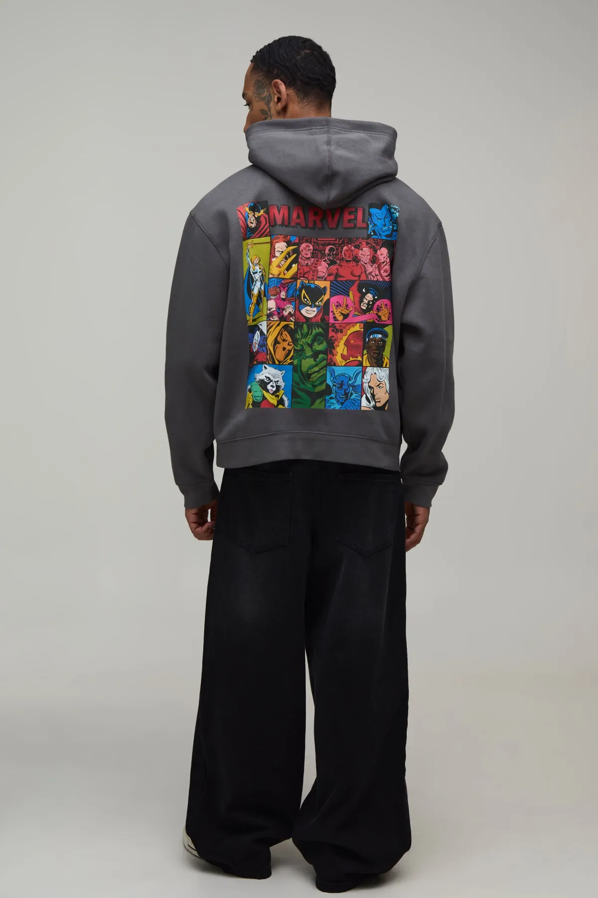 boohooMAN Sweat À Casynthétiqueche Oversize Imprimé Licence Comics Marvel<Homme T-Shirts
