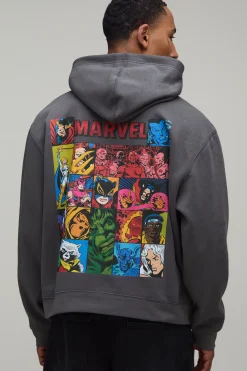 boohooMAN Sweat À Casynthétiqueche Oversize Imprimé Licence Comics Marvel<Homme T-Shirts
