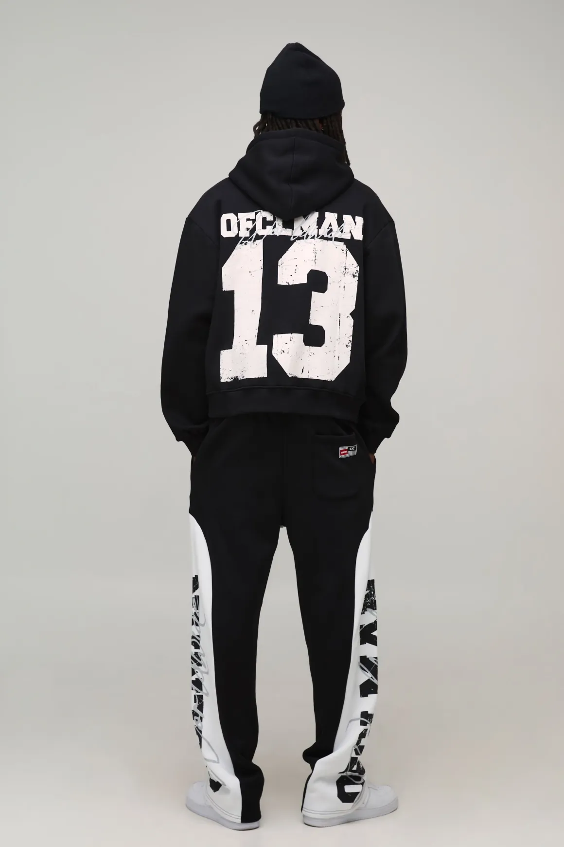 Sweat à Casynthétiqueche Oversize Boxy 13 Délavé Imprimé