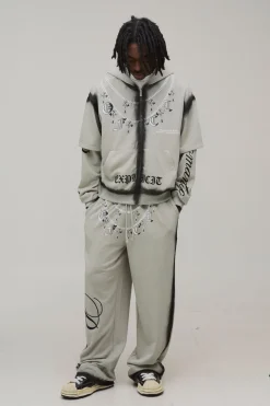Sweat à Casynthétiqueche Oversize Boxy avec Zip et Chaîne