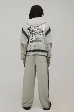Sweat à Casynthétiqueche Oversize Boxy avec Zip et Chaîne