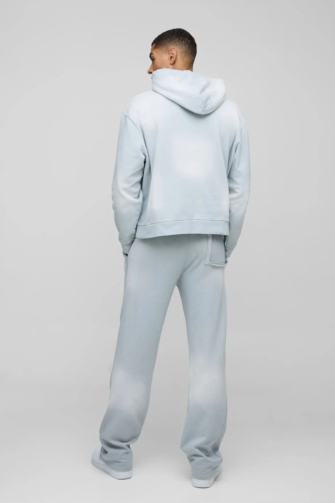 Sweat à Casynthétiqueche Oversize Boxy Officiel Délavé avec Poche
