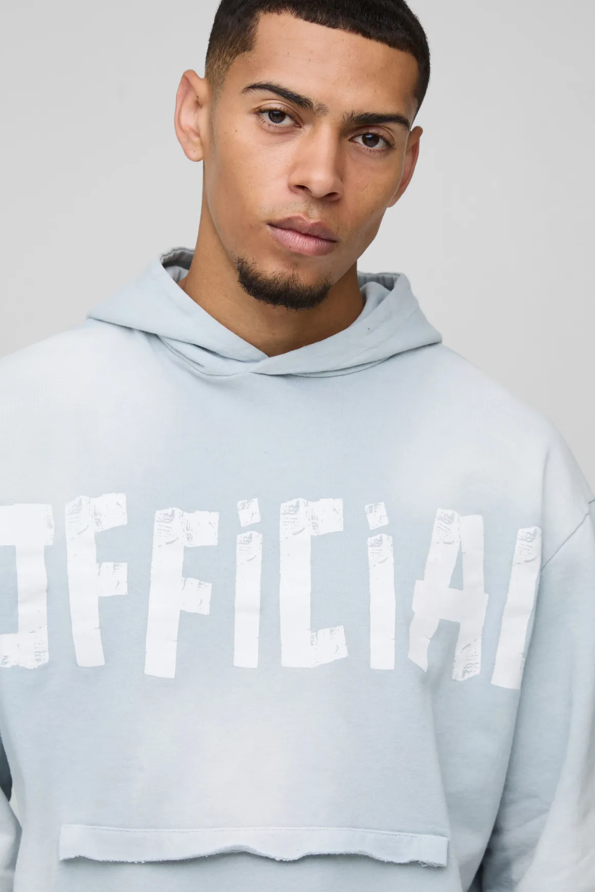 Sweat à Casynthétiqueche Oversize Boxy Officiel Délavé avec Poche