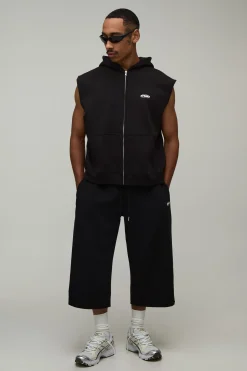 Sweat À Casynthétiqueche Oversize Sans Manches Avec Fermeture Éclair