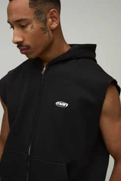 Sweat À Casynthétiqueche Oversize Sans Manches Avec Fermeture Éclair