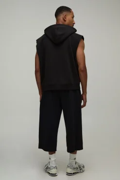Sweat À Casynthétiqueche Oversize Sans Manches Avec Fermeture Éclair