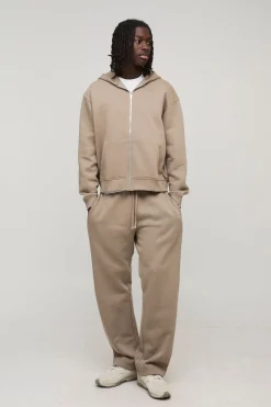 Sweat à Casynthétiqueche Oversize Boxy avec Fermeture Éclair Intégrale Basique