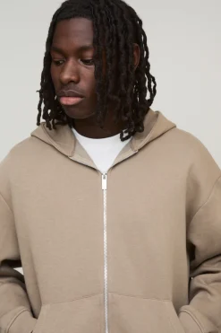 Sweat à Casynthétiqueche Oversize Boxy avec Fermeture Éclair Intégrale Basique