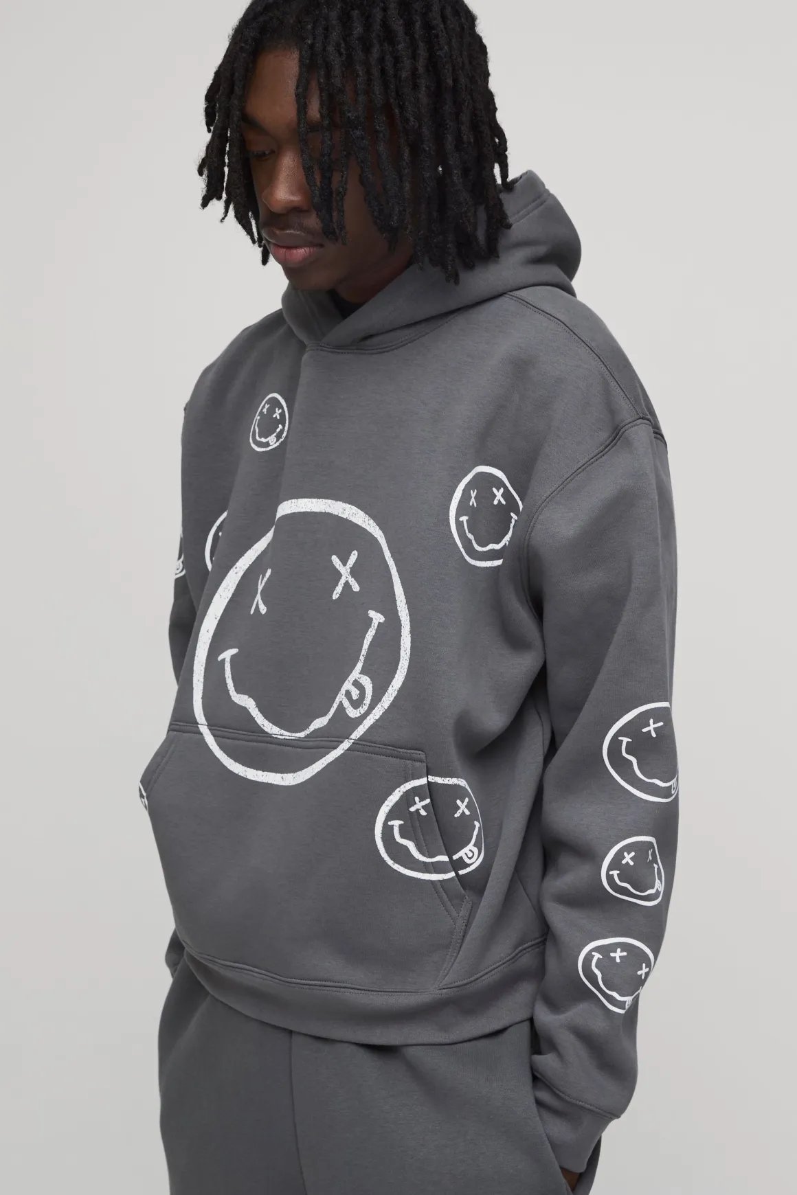 Sweat À Casynthétiqueche Oversize Imprimé Visage Nirvana Sous Licence