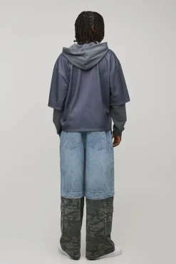 boohooMAN Sweat À Casynthétiqueche Oversize Délavé À Enfiler<Homme Sweats À Capuche Et Sweatshirts|Sweats À Capuche Et Sweats