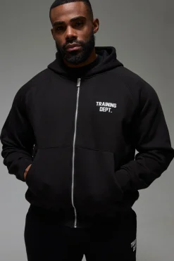 Sweat à Casynthétiqueche Oversize Boxy avec Zip Intégral Training Dept