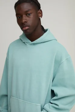boohooMAN Sweat À Casynthétiqueche Oversize Délavé À Enfiler<Homme Sweats À Capuche Et Sweatshirts|Sweats À Capuche Et Sweats