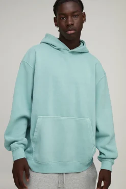 boohooMAN Sweat À Casynthétiqueche Oversize Délavé À Enfiler<Homme Sweats À Capuche Et Sweatshirts|Sweats À Capuche Et Sweats