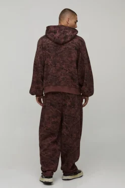 Sweat À Casynthétiqueche Oversize À Manches Chauve-souris Camouflage Avec Zip Quart