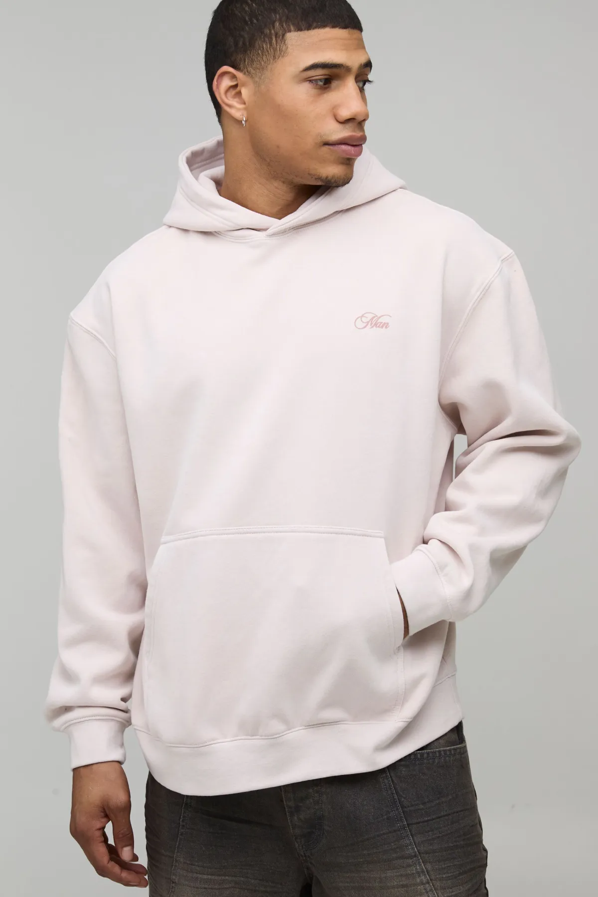 boohooMAN Sweat à Casynthétiqueche Oversize Imprimé Graphique Floral Délavé<Homme Sweats À Capuche Et Sweatshirts|Sweats À Capuche Et Sweats