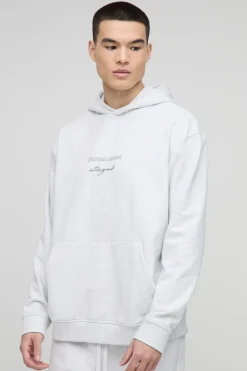 Sweat à Casynthétiqueche Oversize Chocolat Délavé avec Imprimé Gothique Tonal