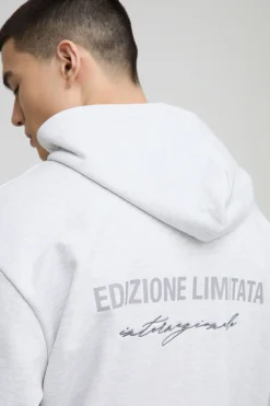 Sweat à Casynthétiqueche Oversize Chocolat Délavé avec Imprimé Gothique Tonal