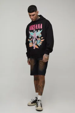 Sweat À Casynthétiqueche Oversize Imprimé Licence Nirvana Floral Tall