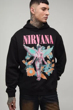 Sweat À Casynthétiqueche Oversize Imprimé Licence Nirvana Floral Tall