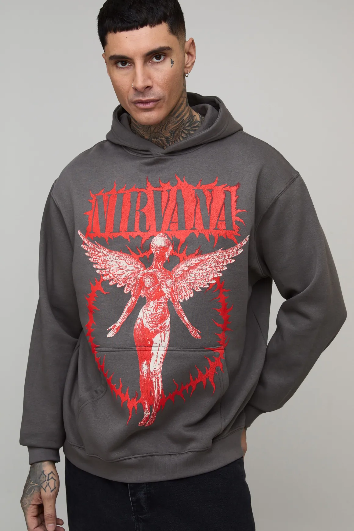 Sweat à Casynthétiqueche Oversize Tall Imprimé Licence Nirvana