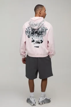 Sweat À Casynthétiqueche Oversize Ample Avec Imprimé Graffiti Spray Coloré Et Fermeture Zippée