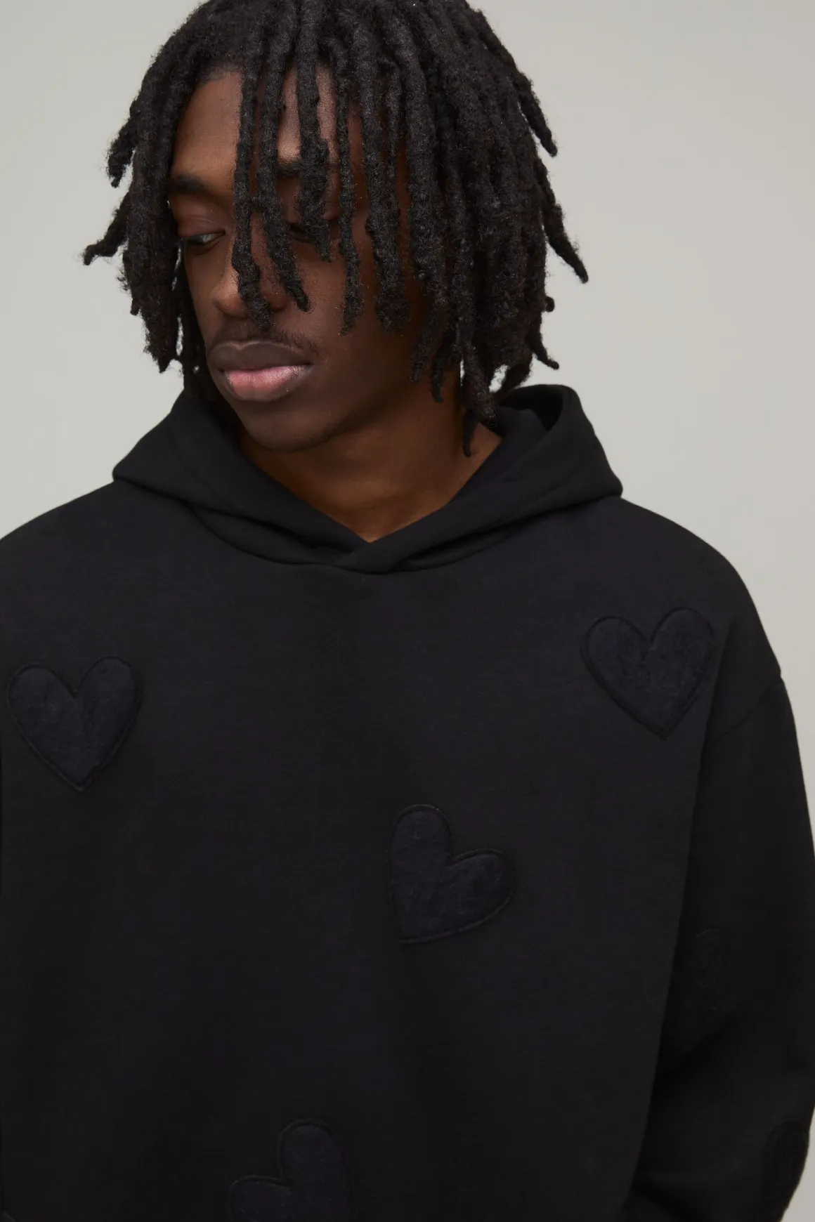 Sweat à Casynthétiqueche Oversize Boxy avec Appliqué Cœur