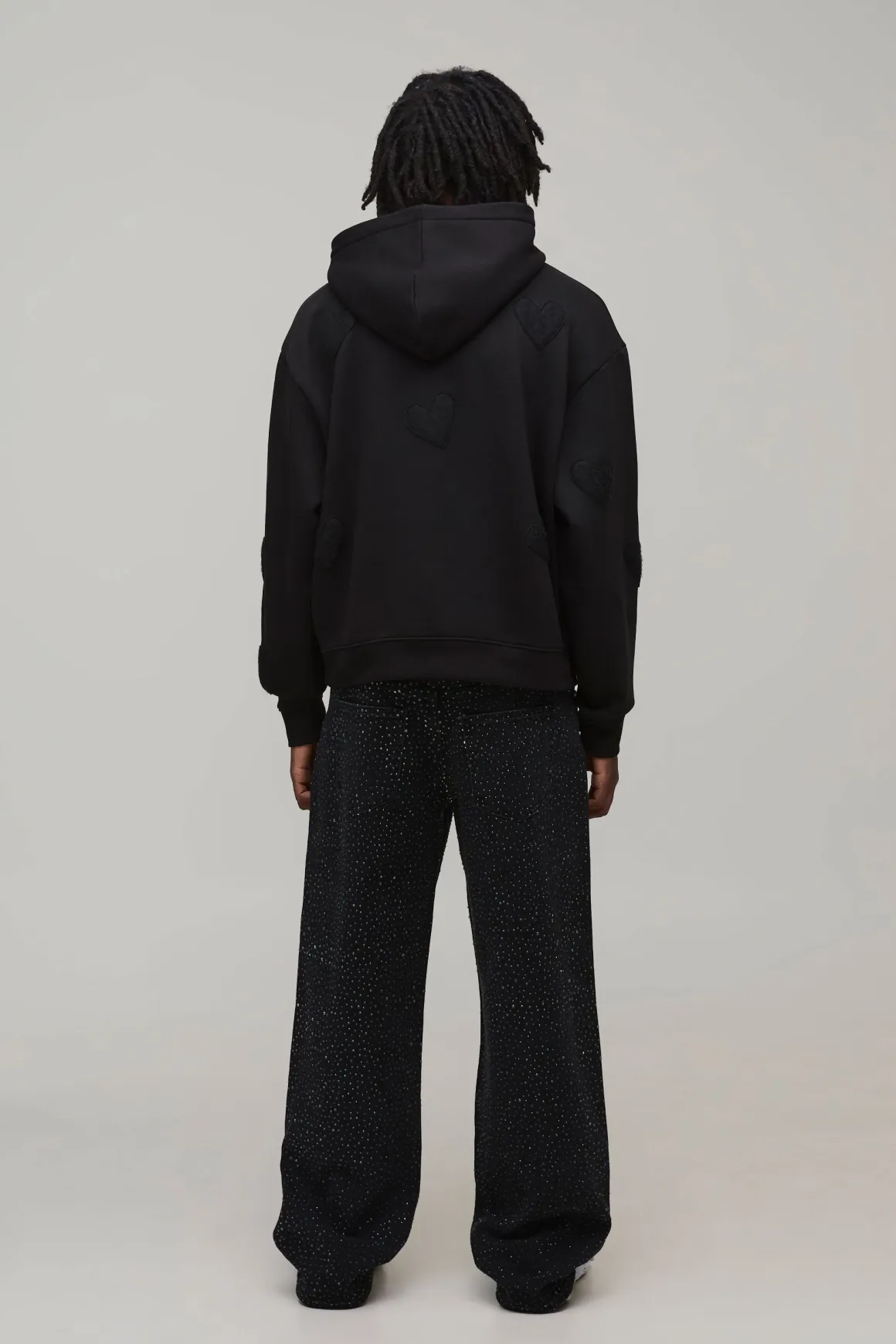 Sweat à Casynthétiqueche Oversize Boxy avec Appliqué Cœur