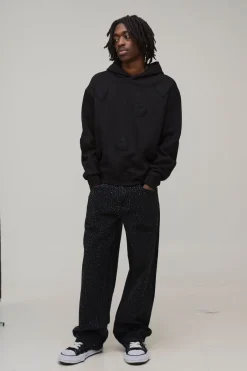 Sweat à Casynthétiqueche Oversize Boxy avec Appliqué Cœur